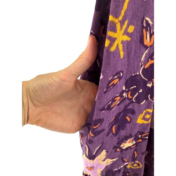 Sonoma Purple Floral Linen Blend Tiered Dress w/Pockets Size 2X 18 20 Plus New - Picture 4 of 9